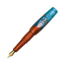 BENU Pixie Aurora Gold Fountain Pen With Exposed Nib On White Bacground | EndlessPens