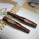 BENU Pixie Coffee Brown Fountain Pen - Two Pens On Top Of Notebook | EndlessPens