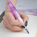 BENU Pixie Icy Violet Fountain Pen - A Hand Writing On Paper | EndlessPens