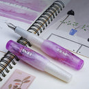 BENU Pixie Icy Violet Fountain Pen - Two Pens On Top Of Notebook | EndlessPens