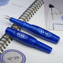 BENU Pixie Royal Blue Fountain Pen - Two Pens On Top of Notebook | EndlessPens