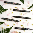 Five CYPRESS × @micahfinds Victorian Flora: Courageous Chamomile (14K Gold) Fountain Pens with Fern Leaves | EndlessPens
