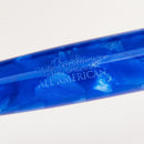 Conklin All American Lapis Blue Ballpoint Pen - Pen Markings Close Up View On White Background | EndlessPens