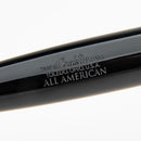 Conklin All American Raven Black Ballpoint Pen - Pen Markings Close Up View On White Background | EndlessPens