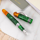 Conklin 1898 Spectra Fusion Green Fountain Pen - Pen and Cap Cover Detached | EndlessPens