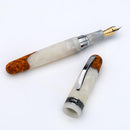 Conklin 1898 Spectra Fusion White Fountain Pen (14K Gold) - Pen and Cap Cover Detached | EndlessPens