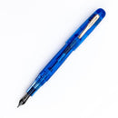 Conklin All American Demo Blue Fountain Pen - Pen with Nib Exposed on White Background | EndlessPens