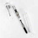Conklin All American Demo Clear Fountain Pen - Pen Disassembled on White Background | EndlessPens