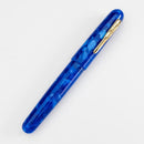 Conklin All American Lapis Blue Fountain Pen - Pen Leaning Right On White Background | EndlessPens