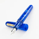 Conklin All American Lapis Blue Fountain Pen - Pen and Cap Cover On White Background | EndlessPens