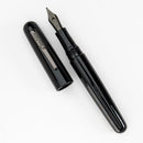 Conklin All American Raven Black Fountain Pen - Pen and Cap Cover Detached On White Background | EndlessPens