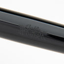 Conklin All American Raven Black Fountain Pen - Pen Markings Close Up View On White Background | EndlessPens