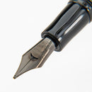 Conklin All American Raven Black Fountain Pen - Pen Nib Close Up View On White Background | EndlessPens