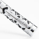 Conklin Endura Deco Crest Black Fountain Pen - Pen Brand Marking Close Up | EndlessPens