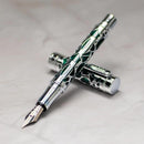 Conklin Endura Deco Crest Green Fountain Pen - Pen and Cap Cover | EndlessPens