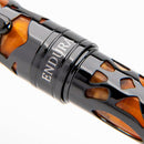 Conklin Endura Deco Crest Orange Fountain Pen - Pen Marking Close Up View on White Background | EndlessPens