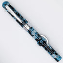 Conklin Mark Twain Crescent Blue Array with Chrome Fountain Pen - Pen with Cap Cover | EndlessPens