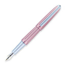 Diplomat Aero Antique Rose Fountain Pen - Pen with Exposed Nib Leaning Left on White Background | EndlessPens