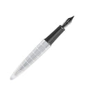 Diplomat Aero Rhomb Chrome Fountain Pen - Pen Leaning Right | EndlessPens