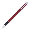 Diplomat Traveller Dark Red Fountain Pen - Pen Leaning Right | EndlessPens