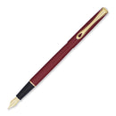 Diplomat Traveller Dark Red Fountain Pen - Pen Leaning Right On White Background | EndlessPens
