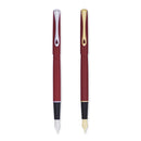 Diplomat Traveller Dark Red Fountain Pen - Two Pens On White Background | EndlessPens