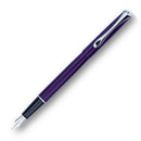 Diplomat Traveller Deep Purple Fountain Pen - Pen with Nib Exposed | EndlessPens