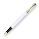 Diplomat Traveller Snowwhite Fountain Pen in Gold | EndlessPens