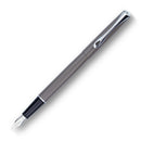 Diplomat Traveller Taupe Grey Fountain Pen with Nib Exposed | EndlessPens