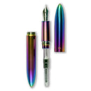 Gravitas Fountain Pen - Flagship - Stainless Steel Rainbow Skittle PvD - EndlessPens