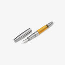 Gravitas Fountain Pen - Monster Grade 5 Titanium Polished + Ultem Barrel - EndlessPens