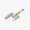 Gravitas Fountain Pen - Monster Grade 5 Titanium Stone Washed  + Ultem Barrel - EndlessPens