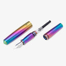 Gravitas Fountain Pen - Pocket - Grade 5 Titanium Rainbow Skittle PVD - Limited Edition (2025) - EndlessPens