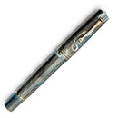 Leonardo Dodici 12 Magmatica Fountain Pen - Pen With Gold Trim Cap Cover On White Background | EndlessPens