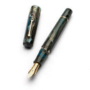 Leonardo Dodici 12 Magmatica Fountain Pen - Pen With Gold Trim Exposed Nib On White Background | EndlessPens