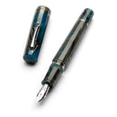 Leonardo Dodici 12 Magmatica Fountain Pen - Pen With Rhodium Trim Exposed Nib On White Background | EndlessPens