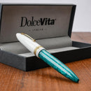 Leonardo Fountain Pen - DolceVita Furore - White Emerald (Smeralda) - EndlessPens