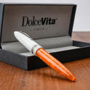 Leonardo Fountain Pen - DolceVita Furore - White Orange (Terra degli Aranci) - EndlessPens