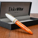 Leonardo Fountain Pen - DolceVita Furore - White Orange (Terra degli Aranci) - EndlessPens