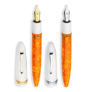 Leonardo Fountain Pen - DolceVita Furore - White Orange (Terra degli Aranci) - EndlessPens