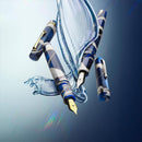 Leonardo Fountain Pen - Momento Magico - Onda blue (Stainless Steel) - EndlessPens