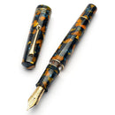 Leonardo Momento Zero Grande 2.0 Crepuscolo Marino Fountain Pen (14K Gold) - Pen and Cap Cover Detached | EndlessPens