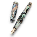 Leonardo Momento Zero Grande 2.0 The Power of Flower Fountain Pen (6mm, Stainless Steel) - Dalia Eveline With Nib Exposed | EndlessPens