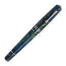 Leonardo Momento Zero Grande 2.0 The Power of Flower Fountain Pen (6mm, Stainless Steel) - Fiordaliso Blue On White Background | EndlessPens