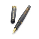 Leonardo Momento Zero Grande Pura Frosted Gray Fountain Pen (6mm, Stainless Steel) - Gold | EndlessPens