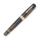 Leonardo Momento Zero Grande Pura Frosted Gray Fountain Pen (6mm, Stainless Steel) - Gold with Cap Cover | EndlessPens