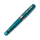 Leonardo Momento Zero Grande Pura Frosted Petrol Fountain Pen (6mm, Stainless Steel) - Pen on White Background | EndlessPens
