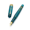 Leonardo Momento Zero Grande Pura Frosted Petrol Fountain Pen (6mm, Stainless Steel) - Pen and Cap Cover Separated | EndlessPens