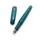 Leonardo Momento Zero Grande Pura Frosted Petrol Fountain Pen (6mm, Stainless Steel) - Pen Cap Cover Separated | EndlessPens
