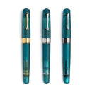 Leonardo Momento Zero Grande Pura Frosted Petrol Fountain Pen (6mm, Stainless Steel) - Three Fountain Pens | EndlessPens